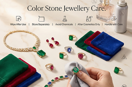 Color stone jewellery care