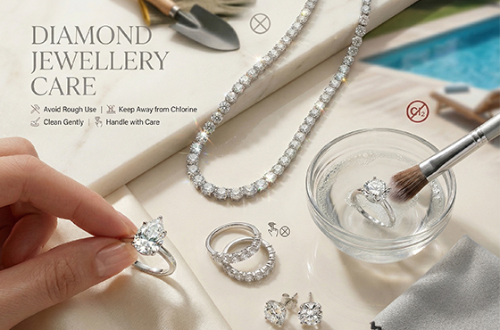 Diamond jewellery care